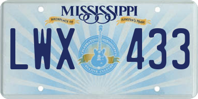 MS license plate LWX433