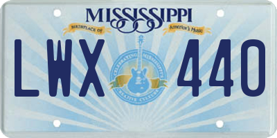 MS license plate LWX440