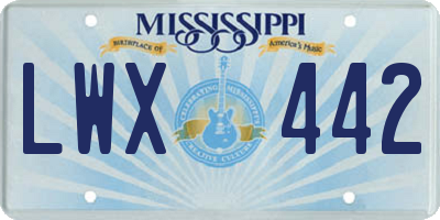 MS license plate LWX442