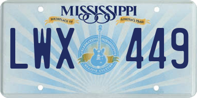 MS license plate LWX449