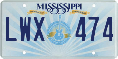 MS license plate LWX474