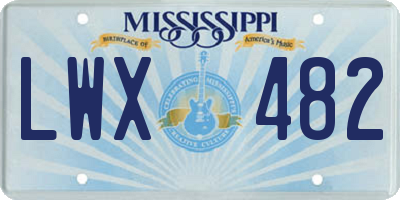 MS license plate LWX482