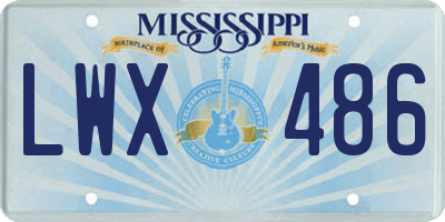 MS license plate LWX486