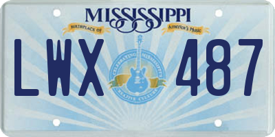 MS license plate LWX487