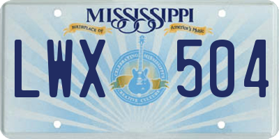MS license plate LWX504