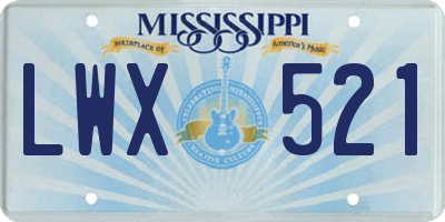 MS license plate LWX521