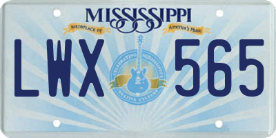MS license plate LWX565