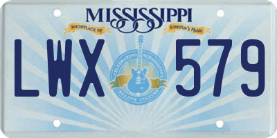 MS license plate LWX579