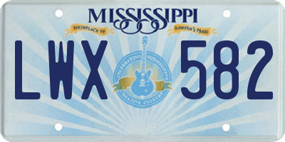 MS license plate LWX582