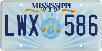 MS license plate LWX586
