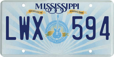 MS license plate LWX594
