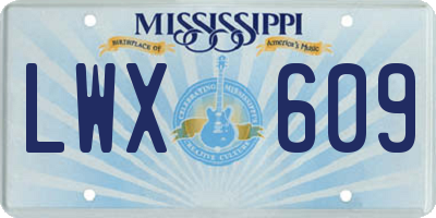 MS license plate LWX609