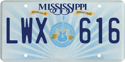 MS license plate LWX616
