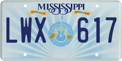 MS license plate LWX617