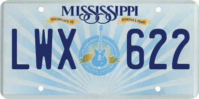 MS license plate LWX622