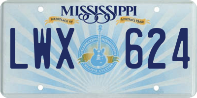MS license plate LWX624