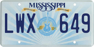 MS license plate LWX649