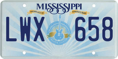 MS license plate LWX658
