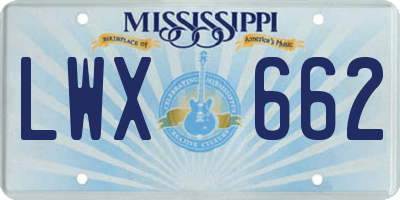 MS license plate LWX662