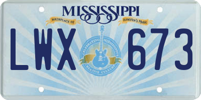 MS license plate LWX673