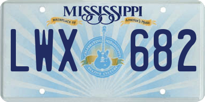 MS license plate LWX682