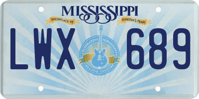 MS license plate LWX689