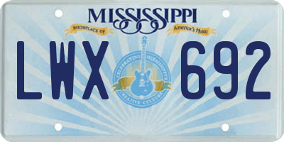 MS license plate LWX692