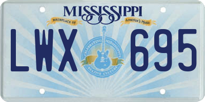 MS license plate LWX695