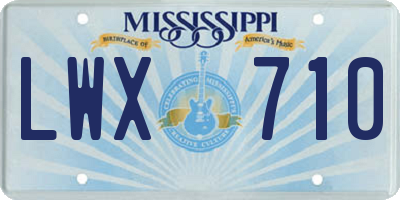 MS license plate LWX710