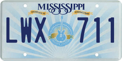 MS license plate LWX711