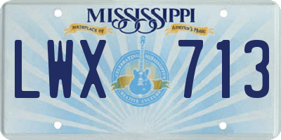 MS license plate LWX713