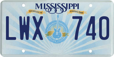 MS license plate LWX740
