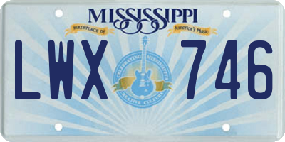 MS license plate LWX746