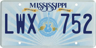 MS license plate LWX752