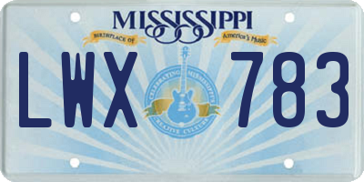MS license plate LWX783