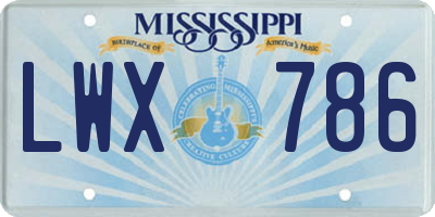MS license plate LWX786