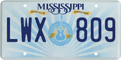 MS license plate LWX809