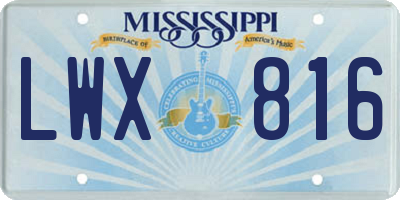 MS license plate LWX816