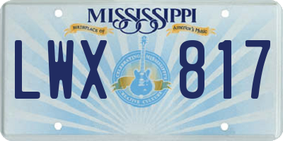 MS license plate LWX817