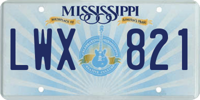 MS license plate LWX821
