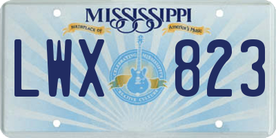 MS license plate LWX823