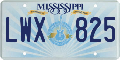 MS license plate LWX825