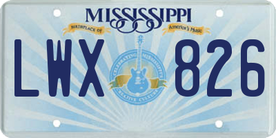 MS license plate LWX826