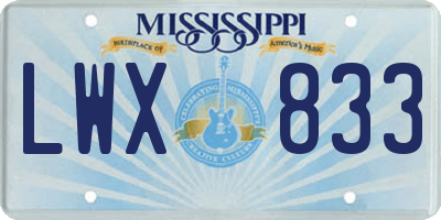 MS license plate LWX833