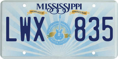 MS license plate LWX835