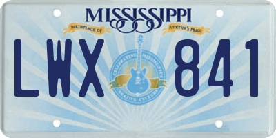MS license plate LWX841