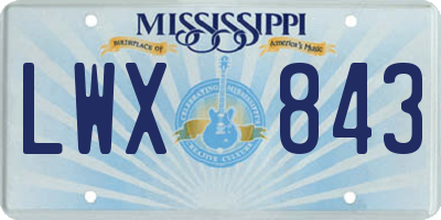 MS license plate LWX843