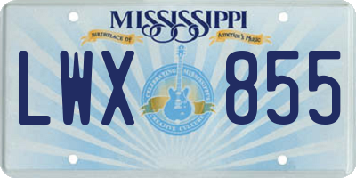 MS license plate LWX855