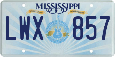 MS license plate LWX857
