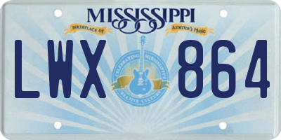 MS license plate LWX864